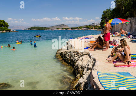 Albanian Riviera, Lori Beach, Ksamil, Sarande, Albania Stock Photo