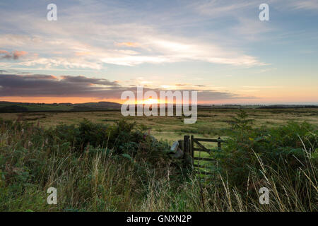 Teesdale, County Durham UK. Thursday 1st September 2016. UK Weather.  It was a colourful sunrise on the first day of the metrological autumn in Northern England.  The forecast is for another dry day, although cloud will thicken by evening to bring outbreaks of rain, especially on higher ground.  Credit:  David Forster/Alamy Live News