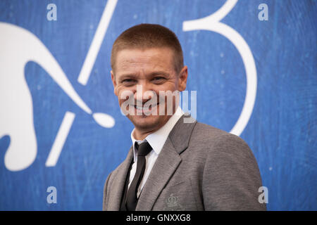 Jeremy Renner at Arrival film photocall at the 73rd Venice Film Festival, Sala Grande on Thursday September 1st 2016, Venice Lido, Italy. Stock Photo