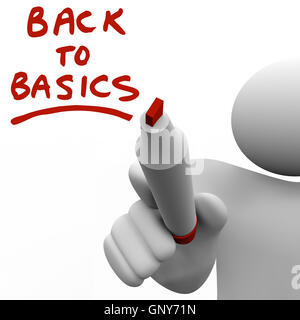 Back to Basics Writing Message Red Marker Stock Photo