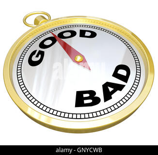 Compass - Leading to Path of Good vs Bad Stock Photo