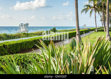 Palm Beach, Florida's beautiful public beach view facing north toward