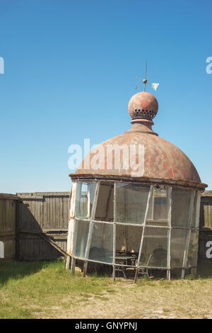 Vintage style terrace made from old top part of lighthouse Stock Photo
