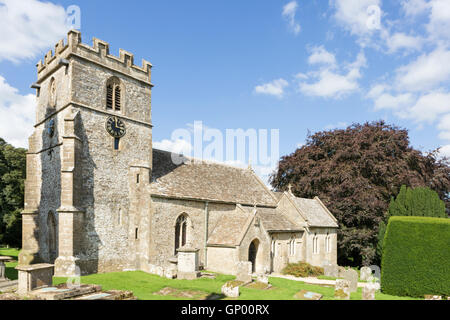 St Andrew's Church in the Cotswold village of Miserden, Gloucester, England, UK Stock Photo