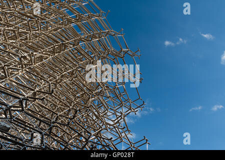Detail of Megastructure made of Aluminium Beehive: British Pavilion at Exposition in Milan - Italy Stock Photo