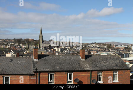 View from the walls of Derry out over The Bogside Stock Photo