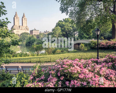 Central Park, New York City in early spring near lake Stock Photo