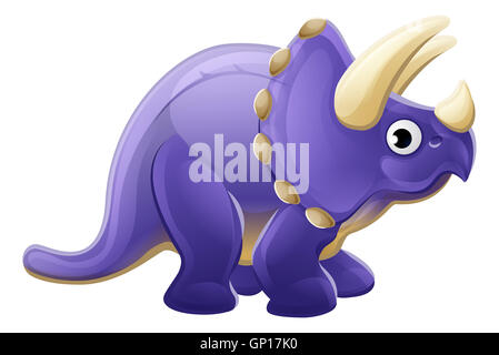 A cute cartoon dinosaur Triceratops character Stock Photo