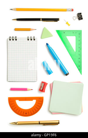 office  supplies isolated on white background Stock Photo