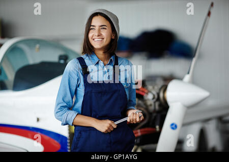 Cheerful young engineer in uniform Stock Photo