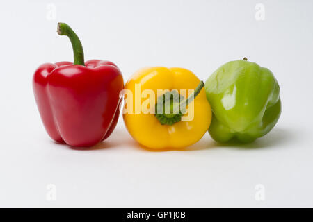 Bell peppers traffic lights. This is the red light which commands - Stop! Prints and gifts for fun and good mood Stock Photo