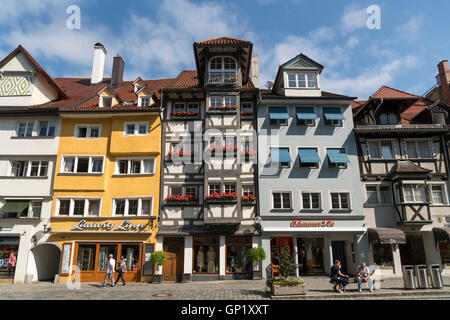 pedestrian zone in the historic center in Lindau, Bavaria, Germany Stock Photo