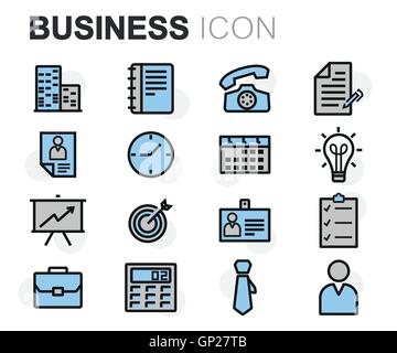 Meeting icons flat set with people teamwork symbols isolated vector ...