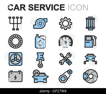 car mechanic auto icons set vector Stock Vector Image & Art - Alamy