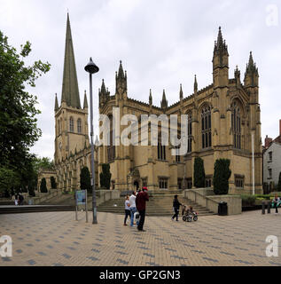 Wakefield Cathedral, a medieval Cathedral in the centre of Wakefield, England, UK. Stock Photo