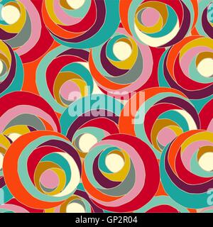 Abstract seamless pattern floral background with colorful hand drawn flower shapes. EPS10 vector. Stock Vector