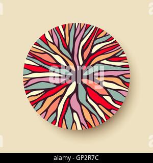 Abstract geometric circle shape with colorful tree branch illustration ideal for creative diversity design. EPS10 vector. Stock Vector