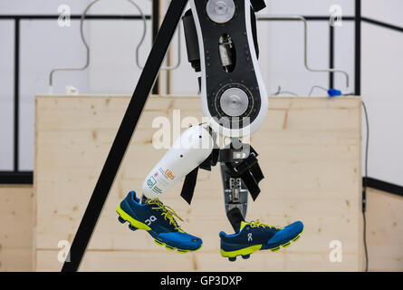 Varileg, a prototype of an electrically powered exoskeleton at a lab of the Swiss Federal Institute of Technology (ETH), Zurich. Stock Photo