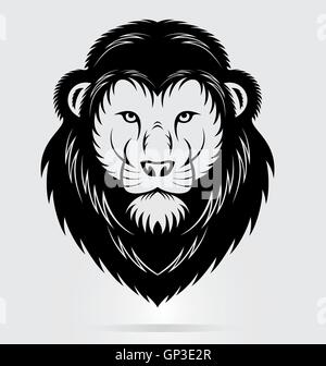 Black Lions Head Mascot Stock Vector