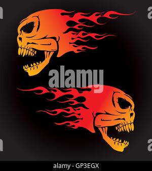 Fire Skulls Stock Vector