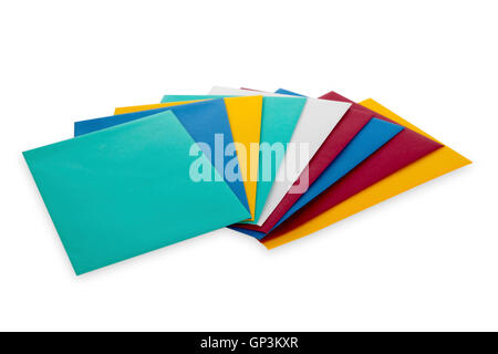 Colourful Envelopes isolated on white Background Stock Photo