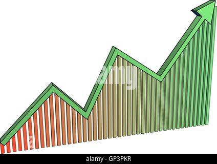Arrow growing graph vector icon. Progress arrow grow sign illustration ...