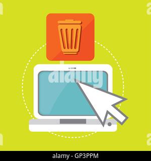 laptop arrow app icon Stock Vector