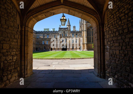 A view inside New College - one of the historic colleges of Oxford University, England. Stock Photo