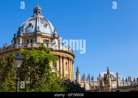 A view of the magnificent architecture of Radcliffe Camera designed by James Gibbs - the building is part of Oxford University.