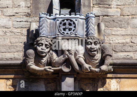 A gargoyle on the exterior of Brasenose College - one of the historic colleges of the University of Oxford, England. Stock Photo