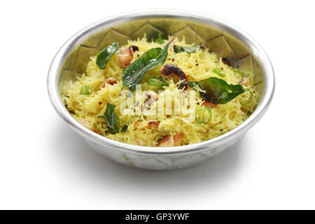 lemon sevai, lemon idiyappam, south indian breakfast cuisine isolated on white background Stock Photo