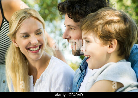 Family with one child, portrait Stock Photo