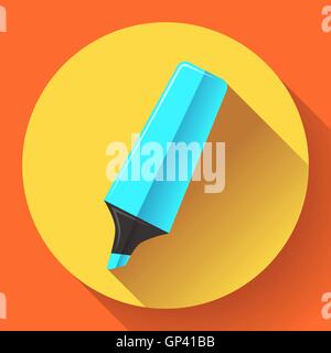 Marker icon. Highlighter symbol. Flat Vector illustration Stock Vector