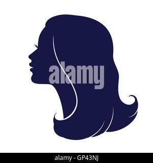 Woman face profile. Female head silhouette. Stock Vector