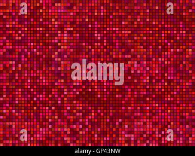 Seamless abstract pixel mosaic pattern. Red light color textured background. Stock Vector
