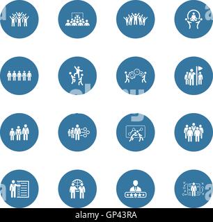 Flat Design Business Team Icons Set. Stock Vector