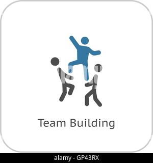 Team Building Concept Icon. Flat Design. Stock Vector