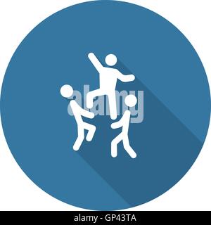 Team Building Concept Icon. Flat Design. Stock Vector