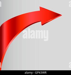 Red arrow and neutral grey background Stock Vector