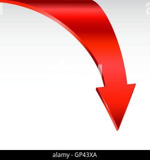 Red arrow and neutral white background. Stock Vector