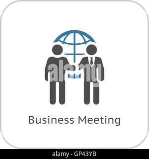 Business Meeting Icon. Flat Design. Stock Vector