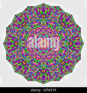 Colorful Circle Kaleidoscope Backdrop. Mosaic Abstract Flower of Stock Vector