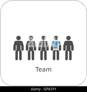 Team Icon. Flat Design. Stock Vector
