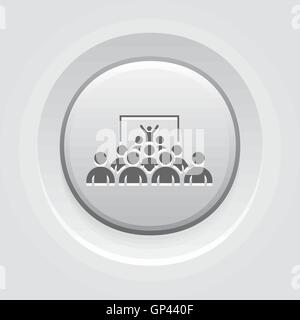 Training Icon. Grey Button Design Stock Vector