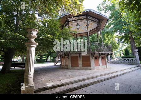 BURGOS, SPAIN - 31 AUGUST, 2016: nineteenth-century bandstand in the Paseo del Espolon, in the historic city center Stock Photo