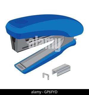 stapler, staple, vector, staples, illustration, office, background, white, paper, business, icon, work, metal, equipment, statio Stock Vector