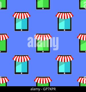 Mobile Store Seamless Pattern Stock Vector