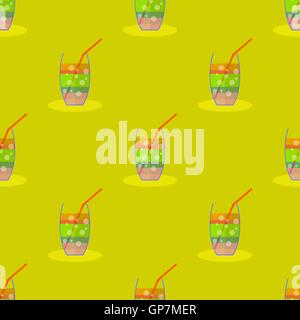 Cocktail Seamless Pattern. Beverage Background. Stock Vector
