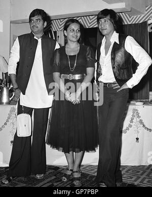 Indian, bollywood actors, kim with danny denzongpa and protima bedi, india, asia Stock Photo