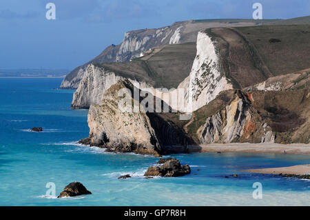 Swyre Head and Bat's Head on the Dorset Jurassic coast, UK Stock Photo